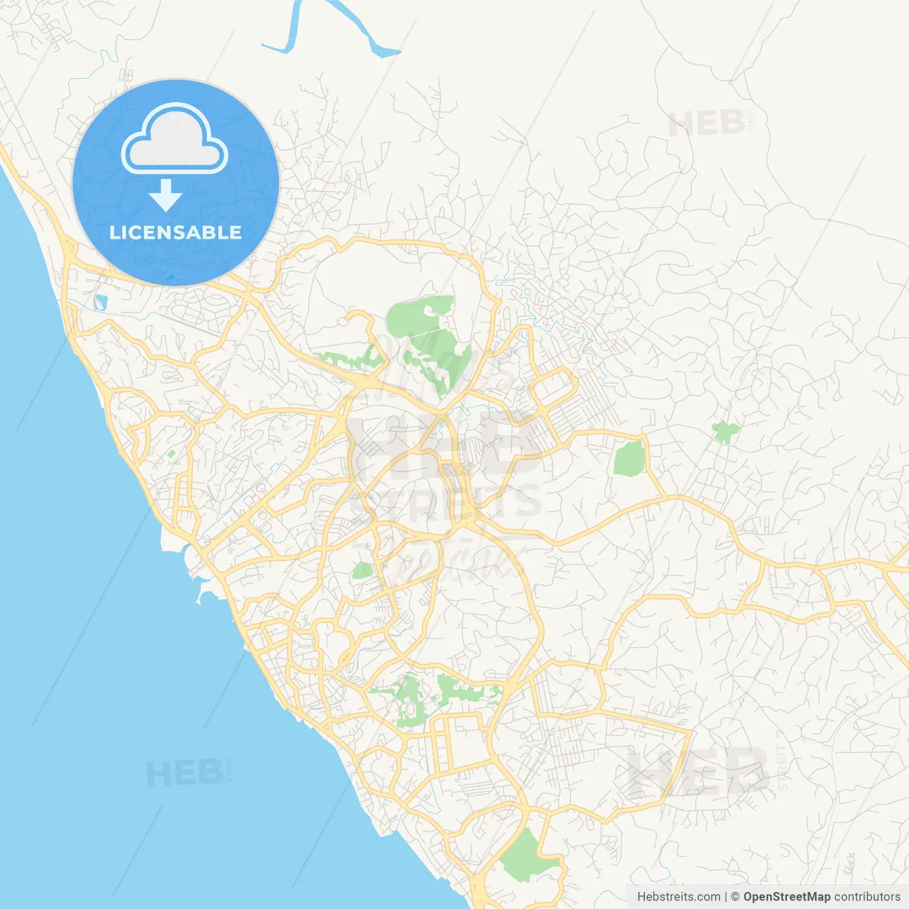Printable street map of Libreville, Gabon