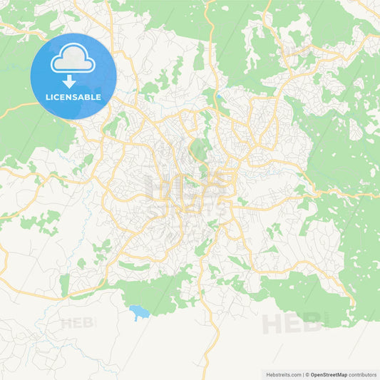 Printable street map of Bamenda, Cameroon