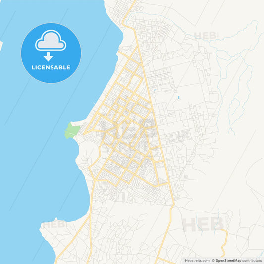 Printable street map of Hawassa, Ethiopia