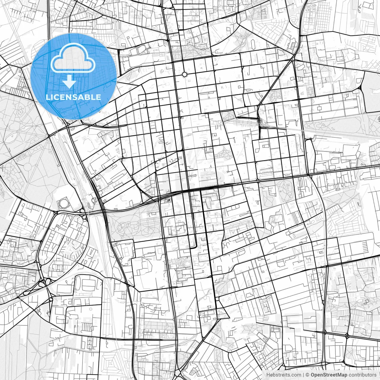 Vector PDF map of Łódź, Poland