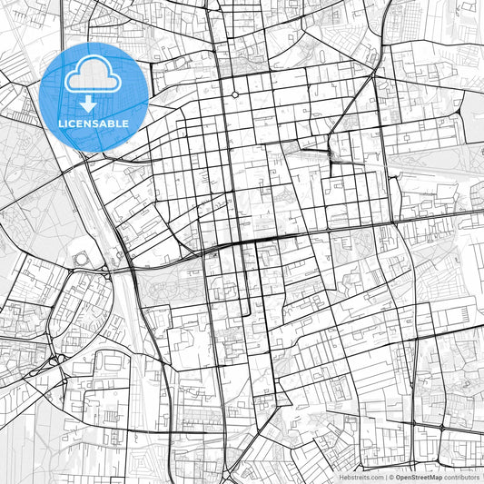 Vector PDF map of Łódź, Poland