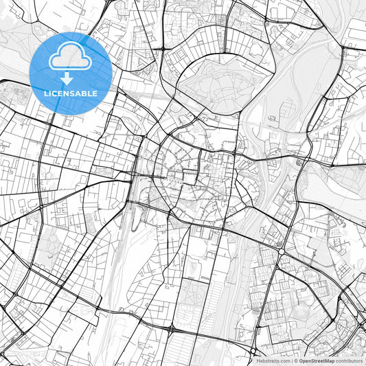 Vector PDF map of Poznań, Poland