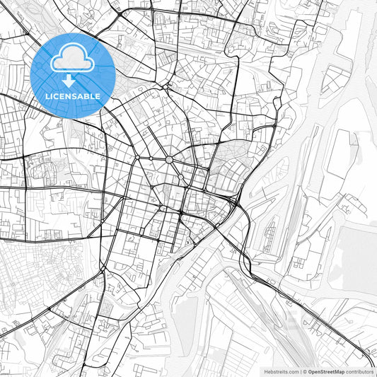 Vector PDF map of Szczecin, Poland