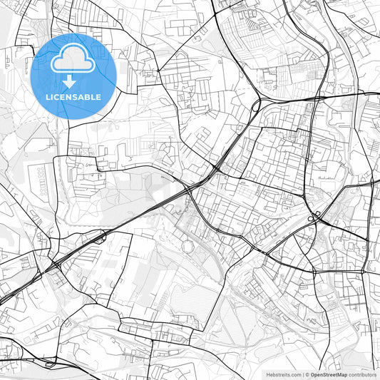 Vector PDF map of Sosnowiec, Poland