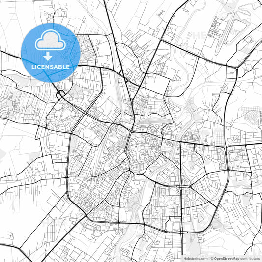 Vector PDF map of Rzeszów, Poland