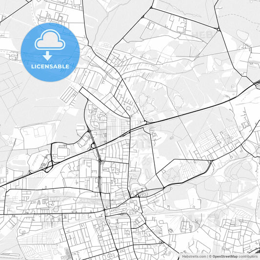 Vector PDF map of Zabrze, Poland
