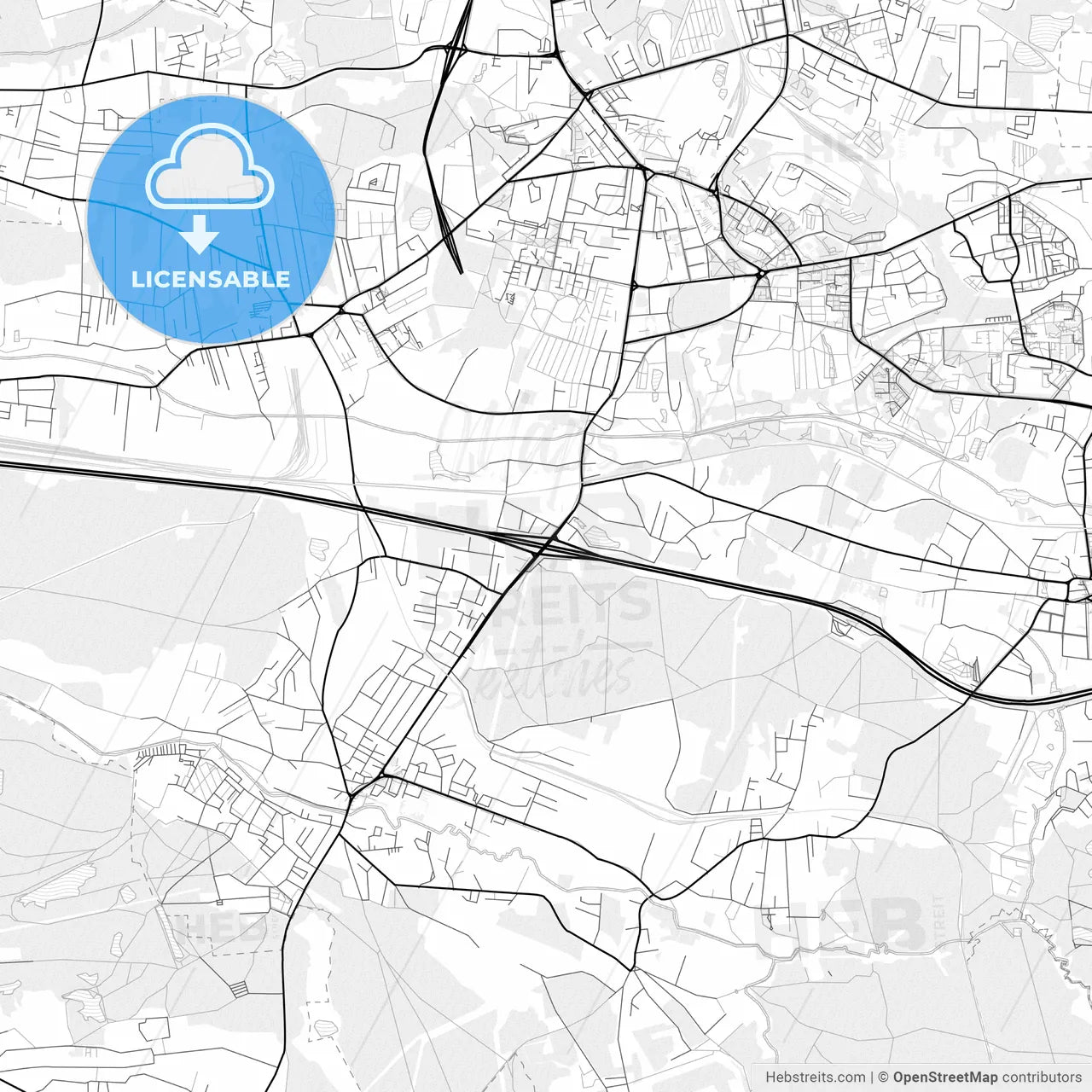 Vector PDF map of Ruda Śląska, Poland