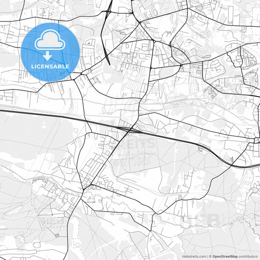 Vector PDF map of Ruda Śląska, Poland