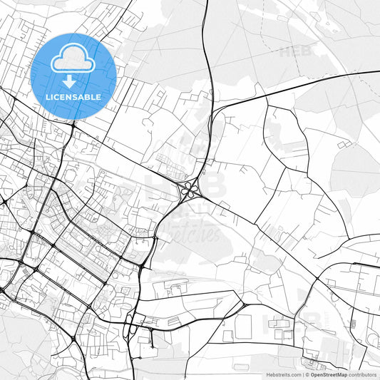 Vector PDF map of Tychy, Poland