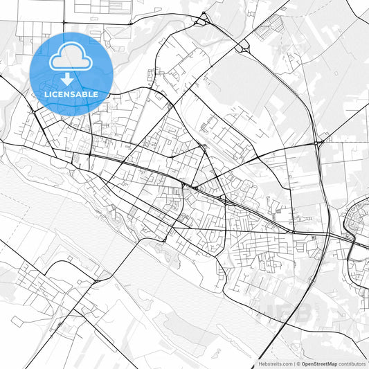 Vector PDF map of Płock, Poland