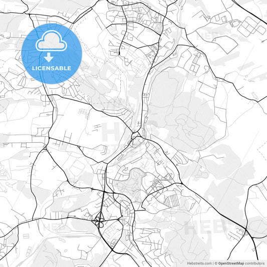 Vector PDF map of Wałbrzych, Poland