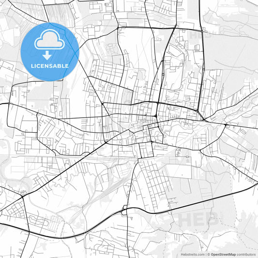 Vector PDF map of Tarnów, Poland