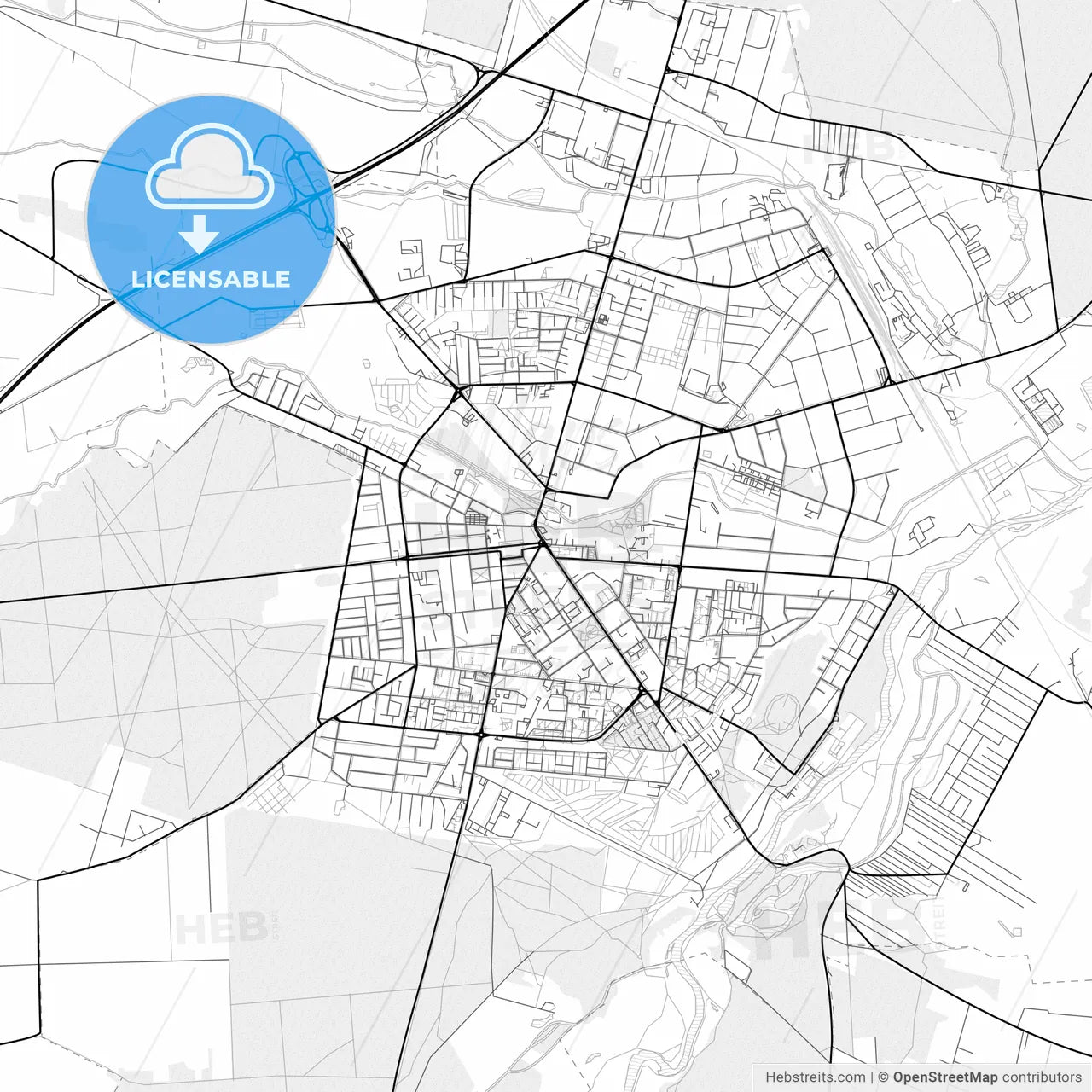 Vector PDF map of Tomaszów Mazowiecki, Poland