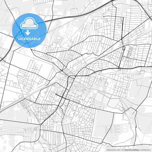 Vector PDF map of Pruszków, Poland