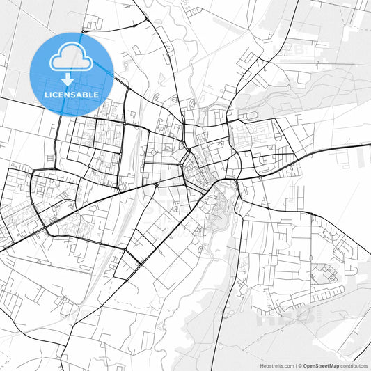 Vector PDF map of Słupsk, Poland