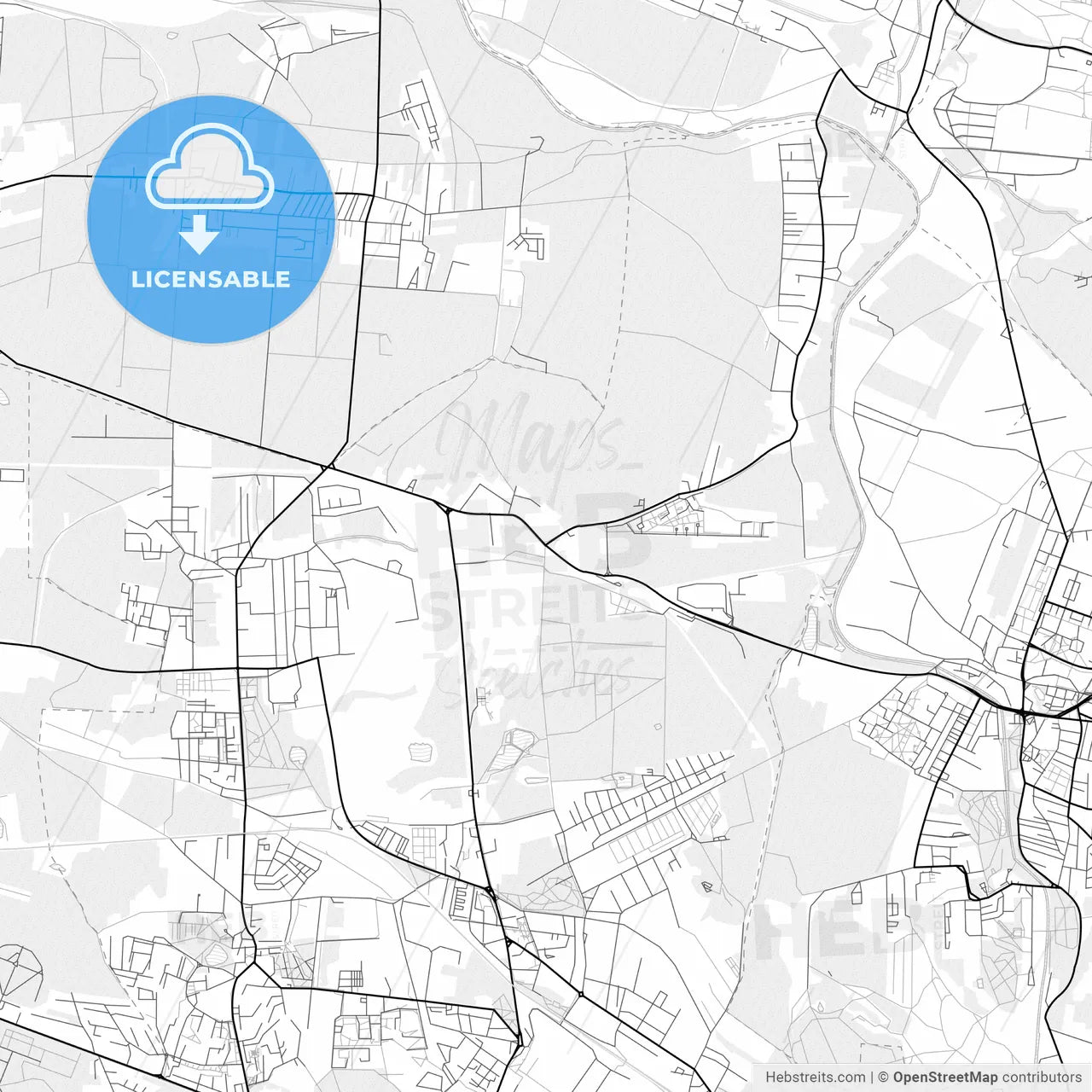 Vector PDF map of Siemianowice Śląskie, Poland