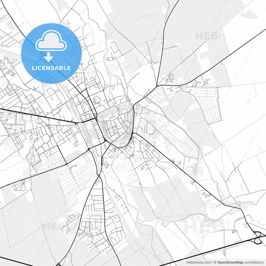 Vector PDF map of Stargard, Poland