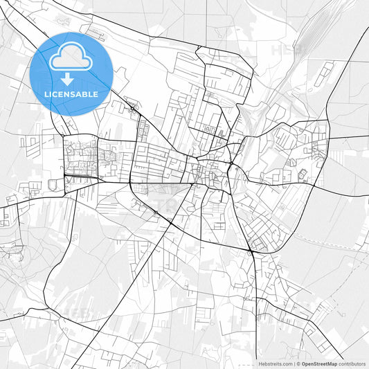 Vector PDF map of Tarnowskie Góry, Poland
