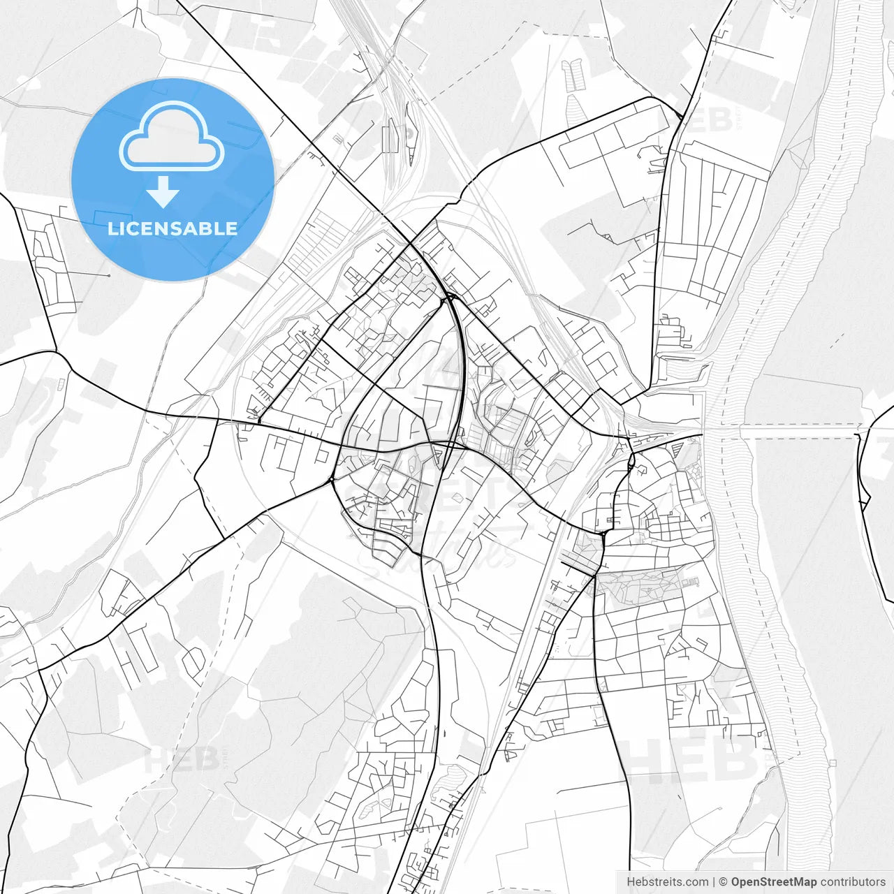 Vector PDF map of Tczew, Poland