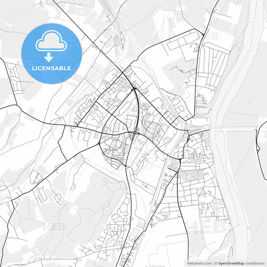 Vector PDF map of Tczew, Poland