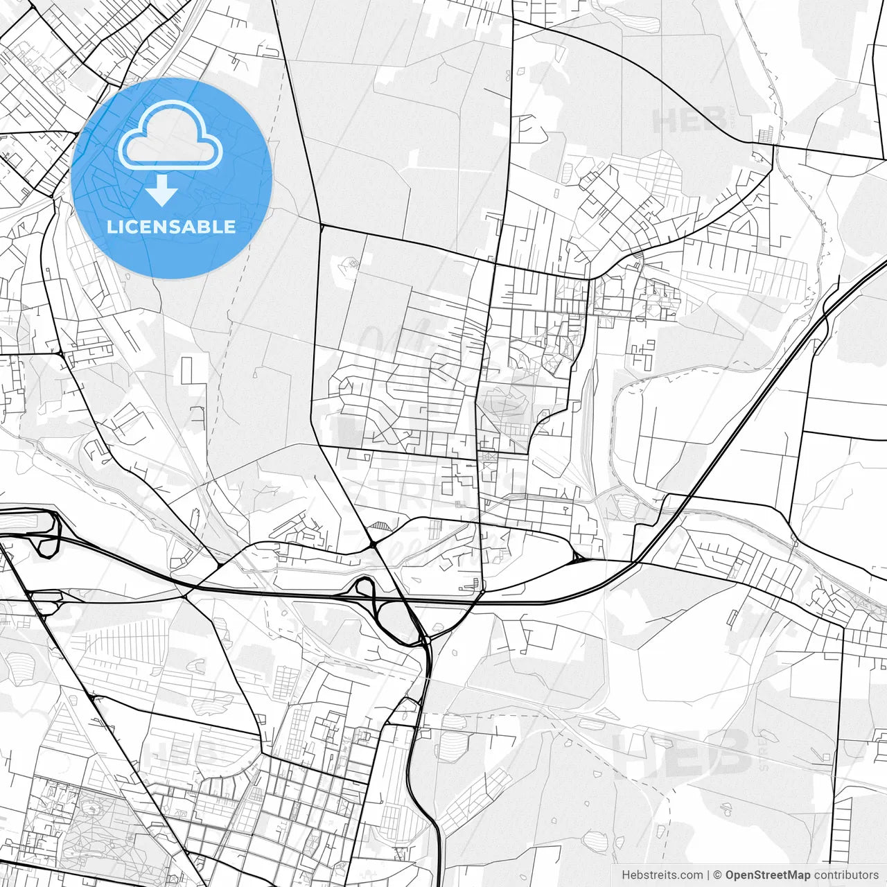 Vector PDF map of Piekary Śląskie, Poland