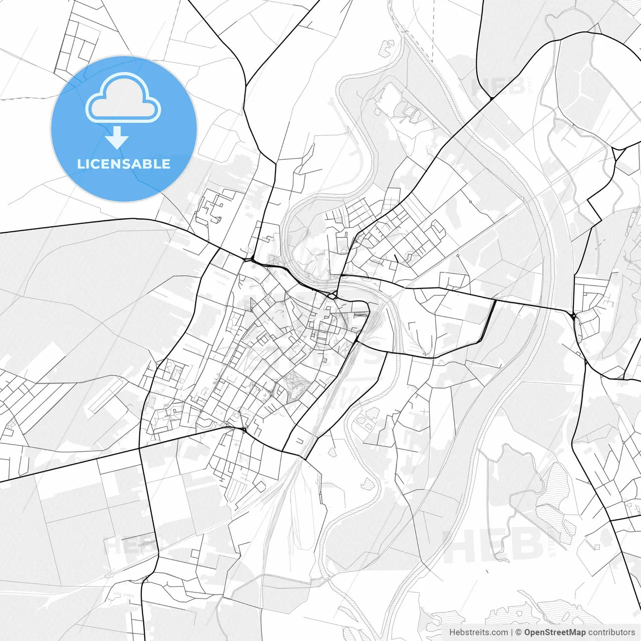 Vector PDF map of Racibórz, Poland