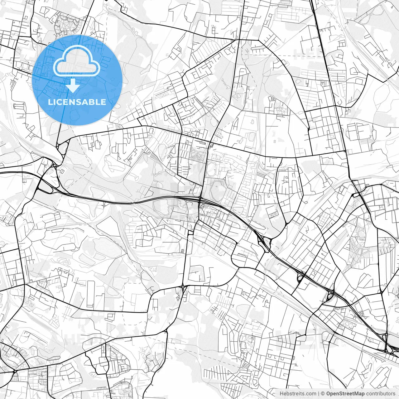 Vector PDF map of Świętochłowice, Poland