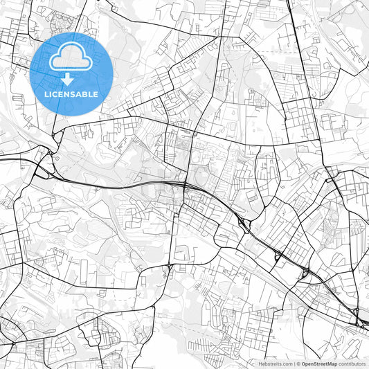 Vector PDF map of Świętochłowice, Poland