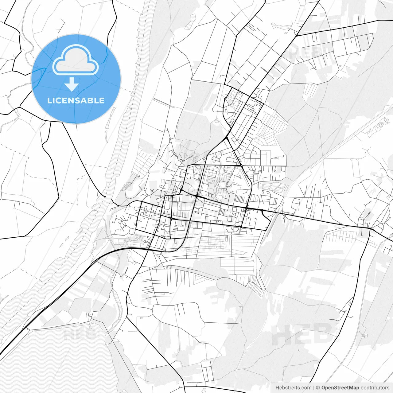 Vector PDF map of Tarnobrzeg, Poland