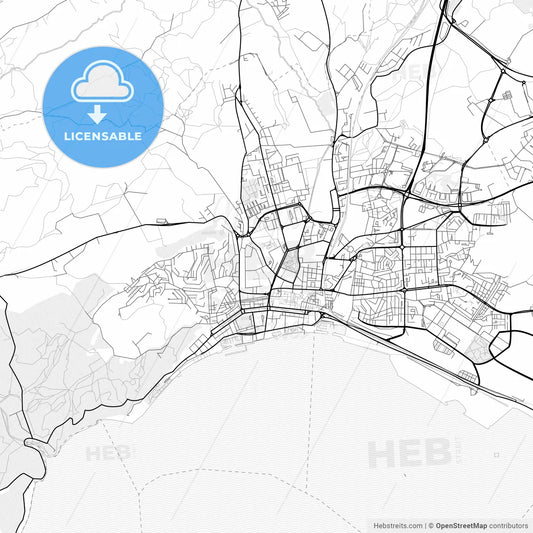 Vector PDF map of Setúbal, Portugal