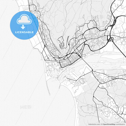 Vector PDF map of Viana do Castelo, Portugal