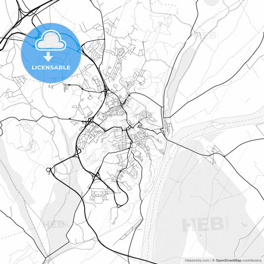 Vector PDF map of Santarém, Portugal
