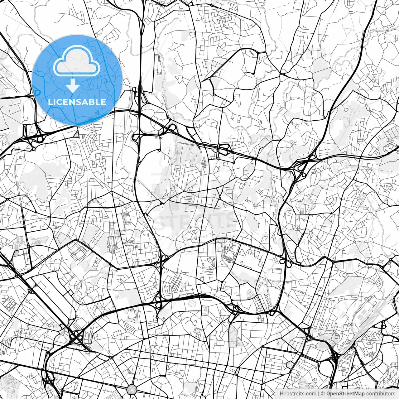 Vector PDF map of São Mamede de Infesta, Portugal