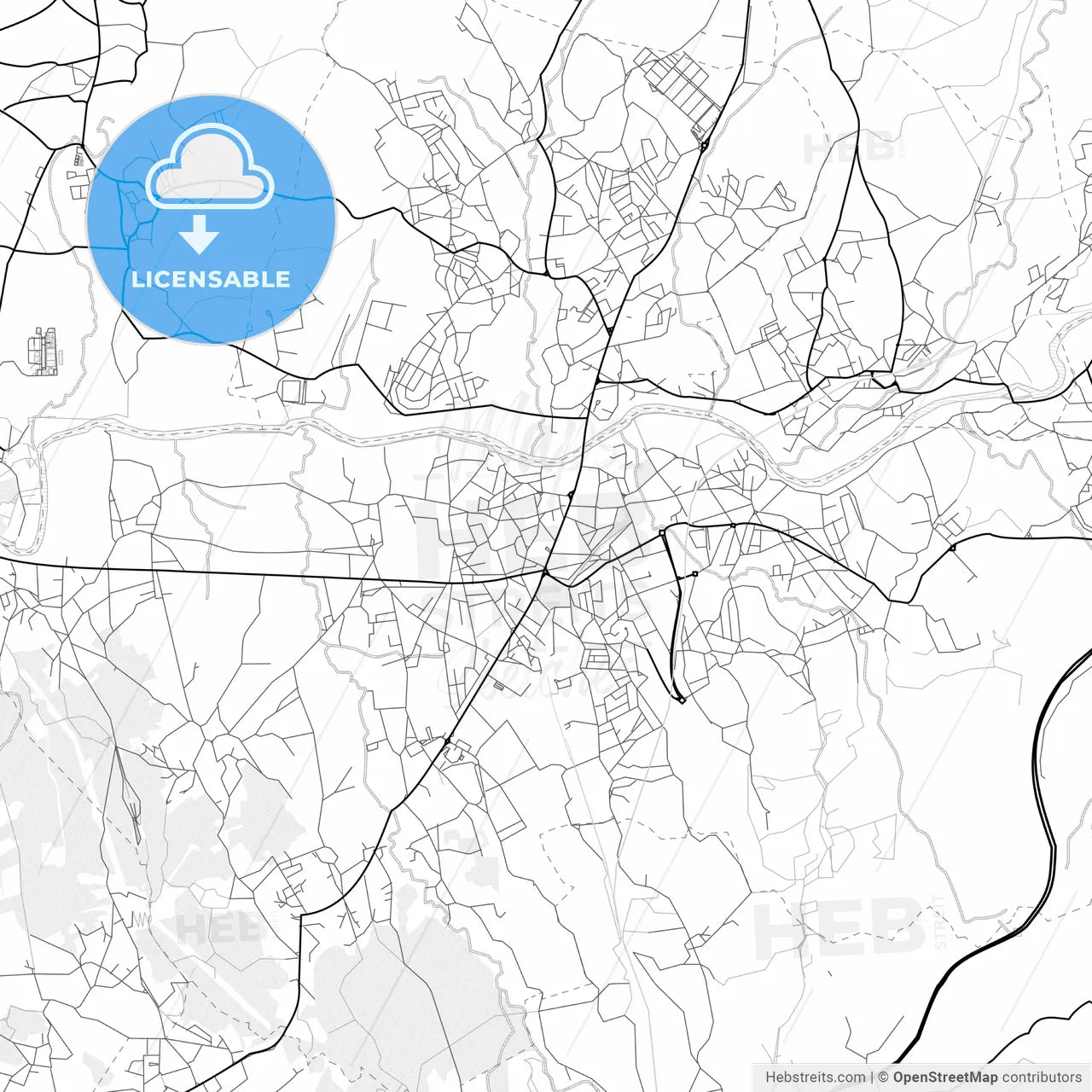 Vector PDF map of Trofa, Portugal