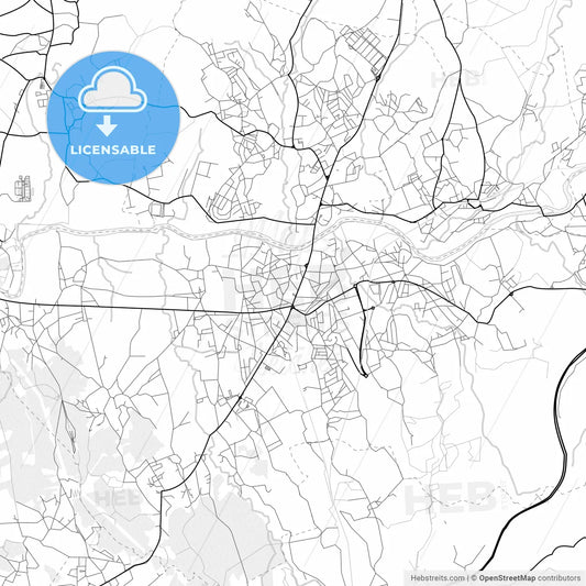 Vector PDF map of Trofa, Portugal