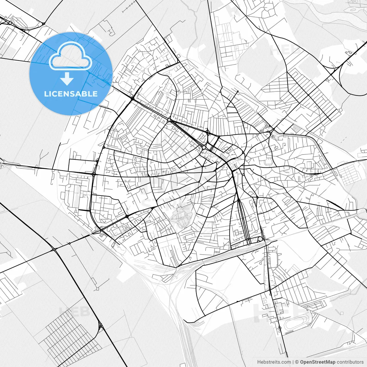 Vector PDF map of Ploiești, Romania