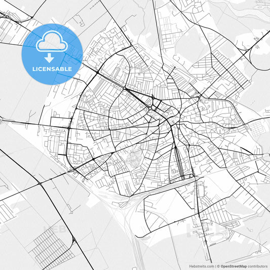 Vector PDF map of Ploiești, Romania