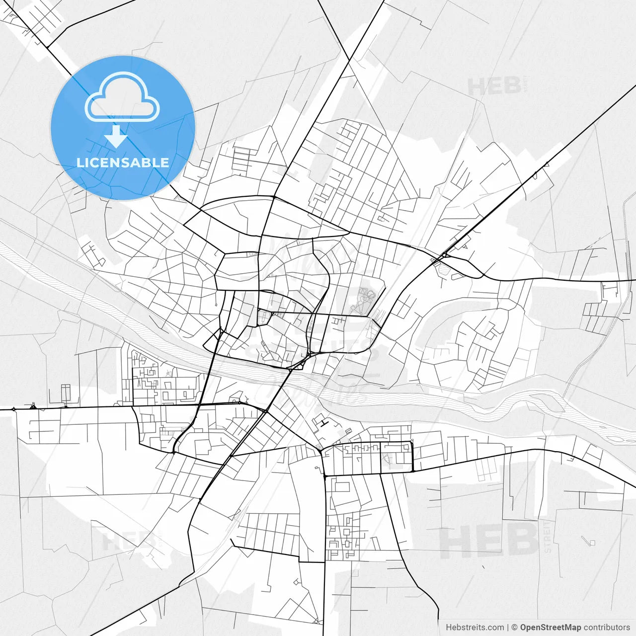 Vector PDF map of Satu Mare, Romania