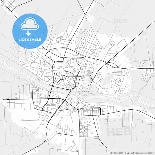 Vector PDF map of Satu Mare, Romania