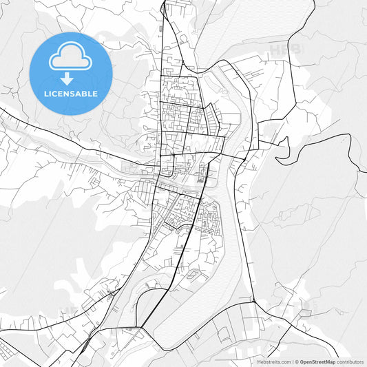 Vector PDF map of Râmnicu Vâlcea, Romania
