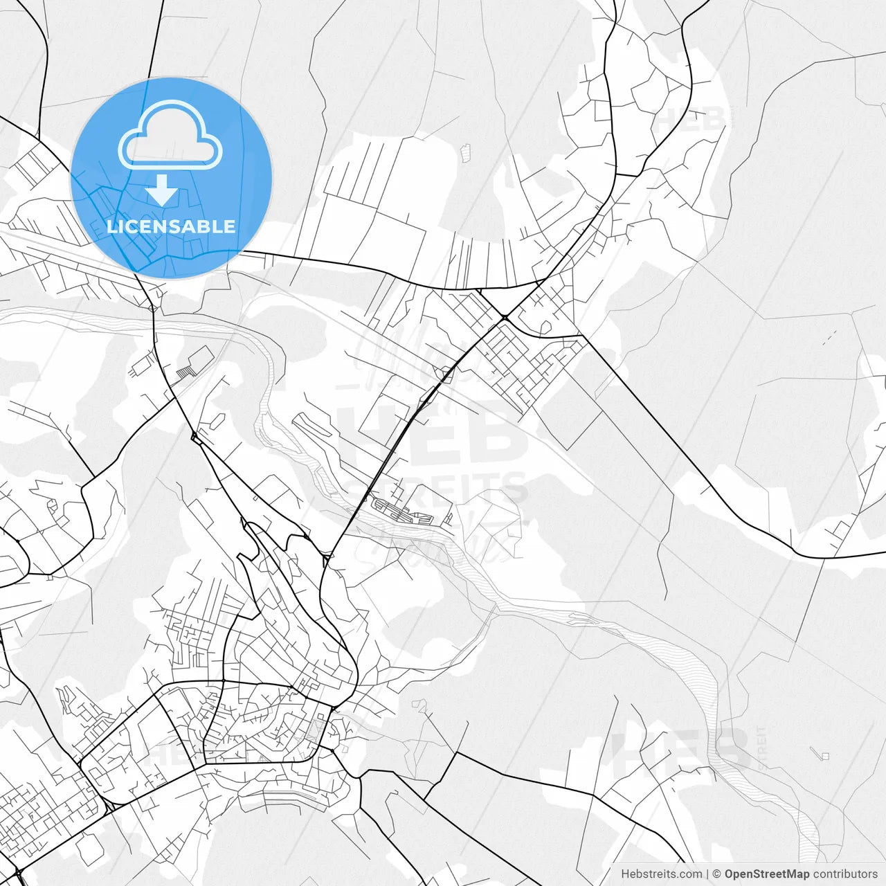 Vector PDF map of Suceava, Romania