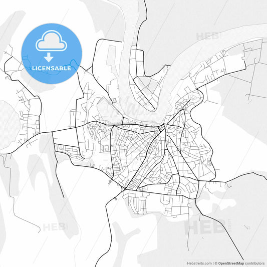 Vector PDF map of Tulcea, Romania