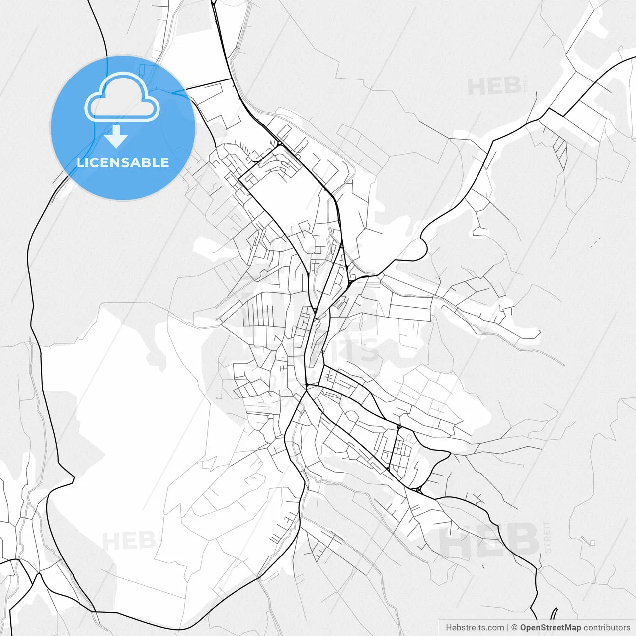 Vector PDF map of Zalău, Romania