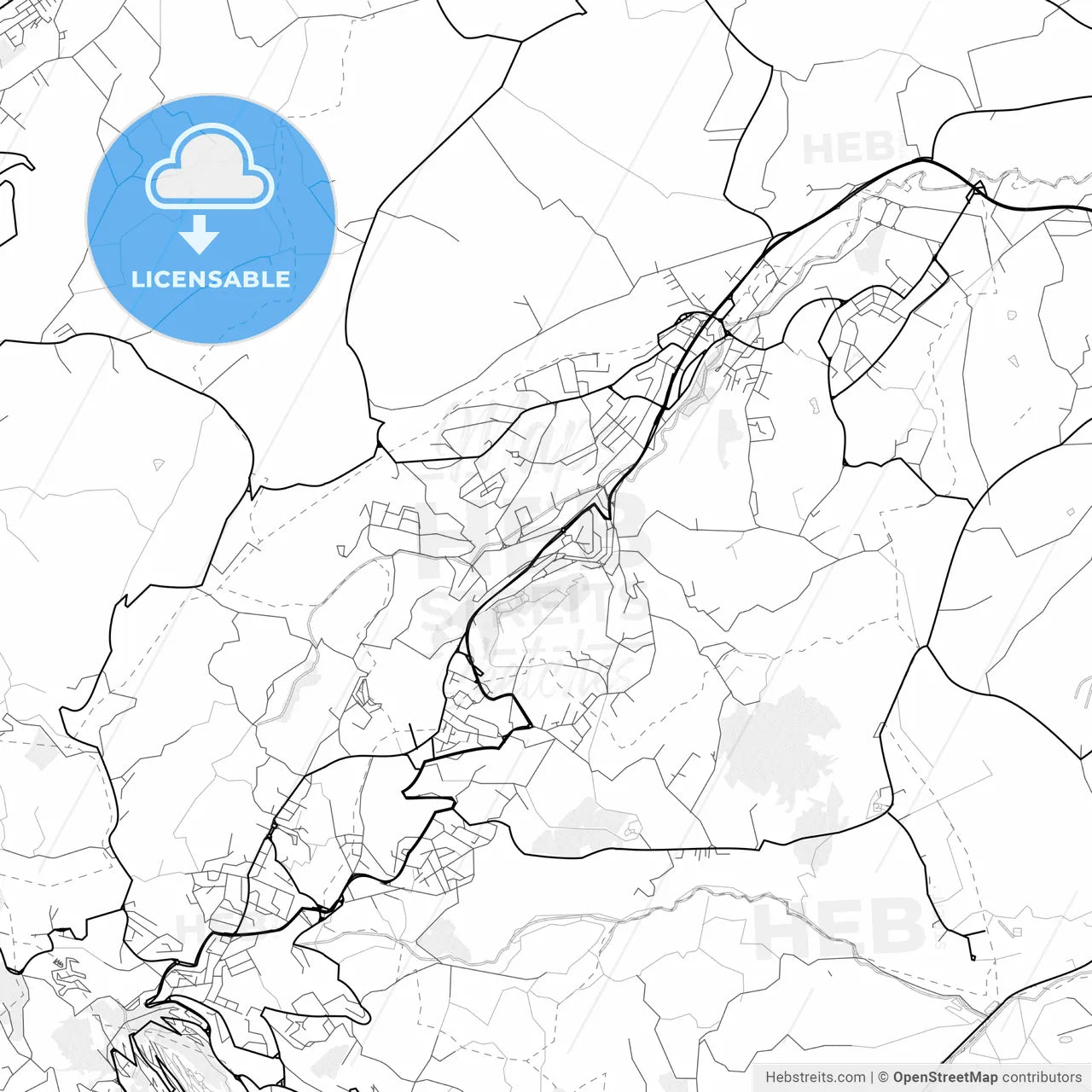 Vector PDF map of Serravalle, San Marino