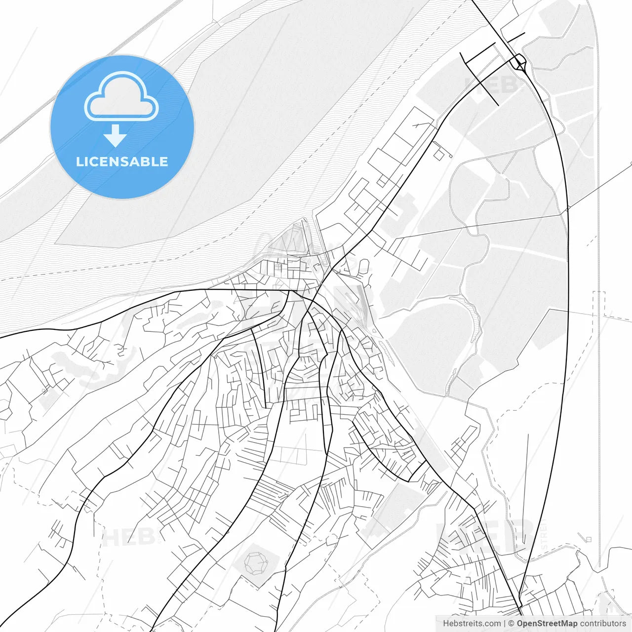 Vector PDF map of Smederevo, Serbia