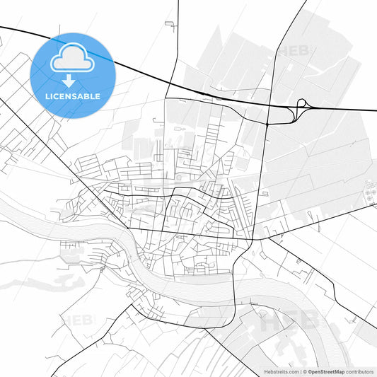 Vector PDF map of Sremska Mitrovica, Serbia