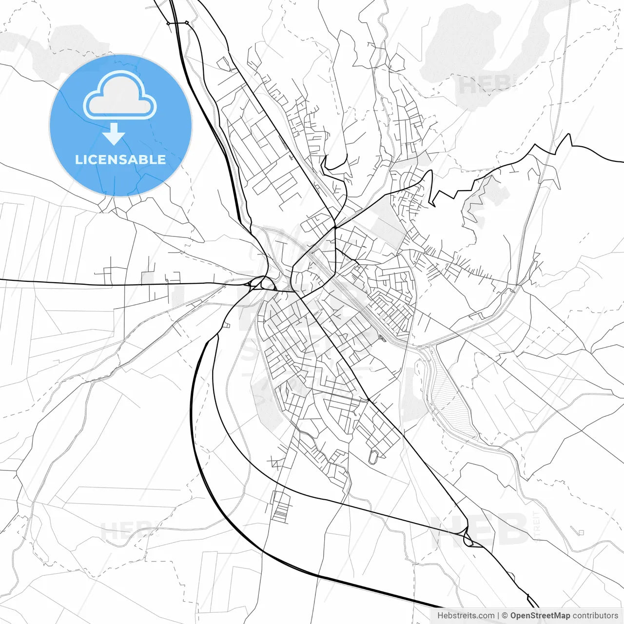 Vector PDF map of Pirot, Serbia