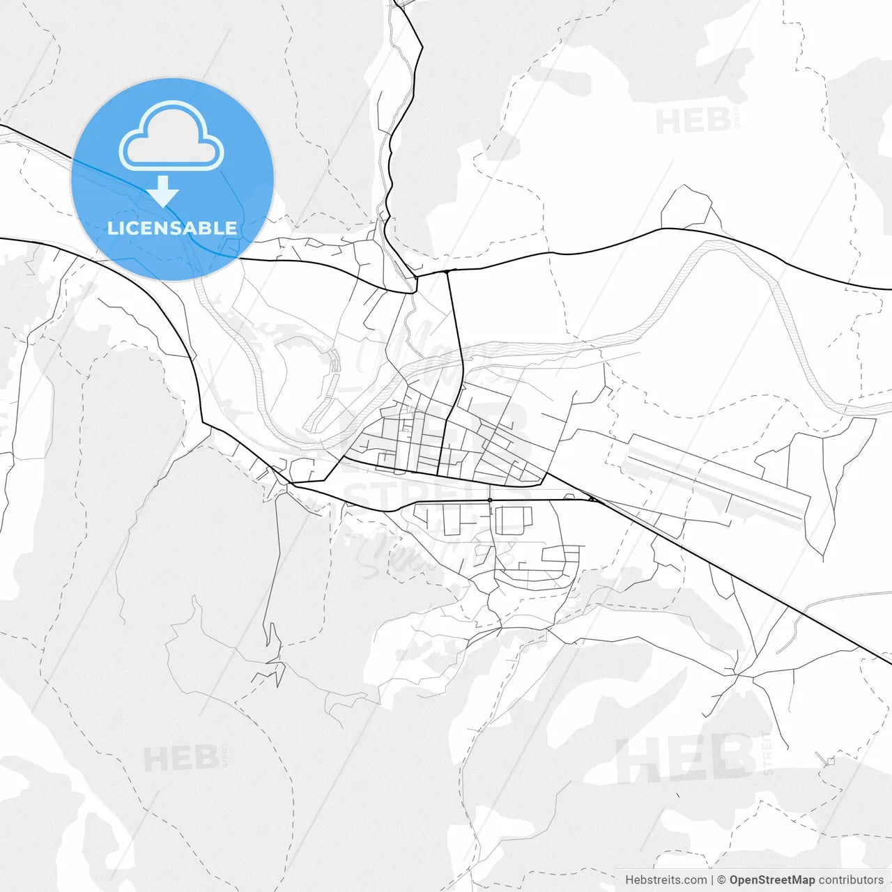 Vector PDF map of Trstenik, Serbia