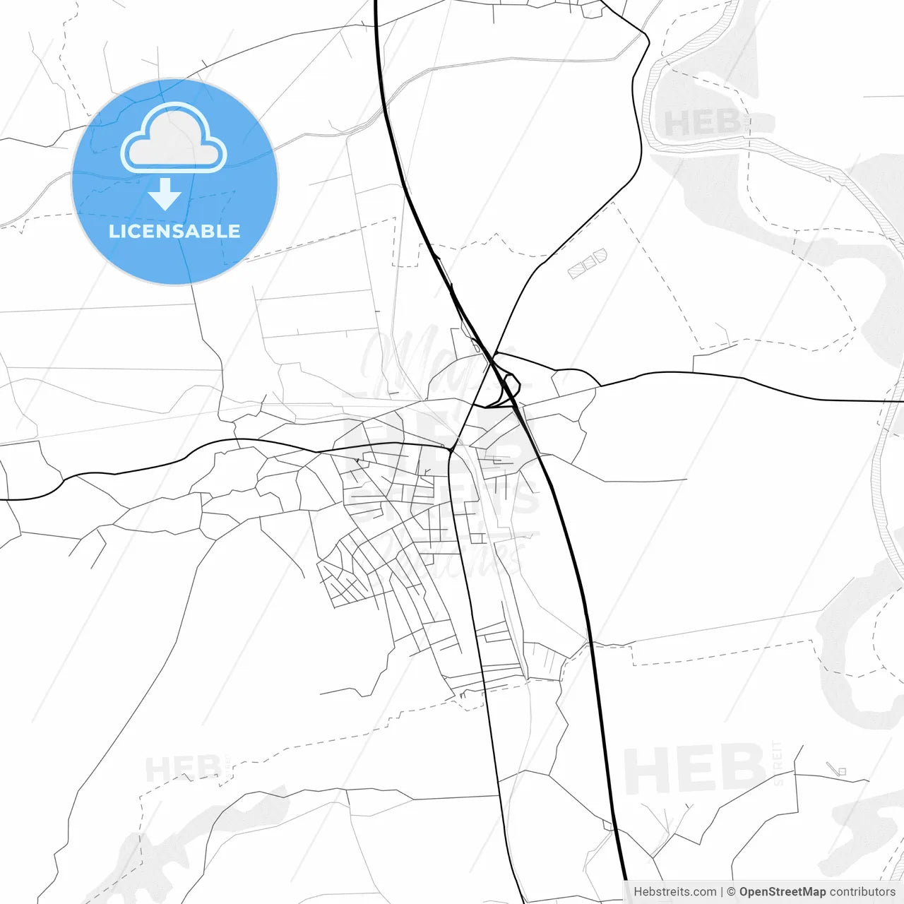 Vector PDF map of Velika Plana, Serbia