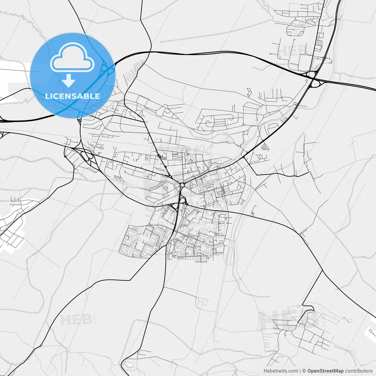 Vector PDF map of Poprad, Slovakia